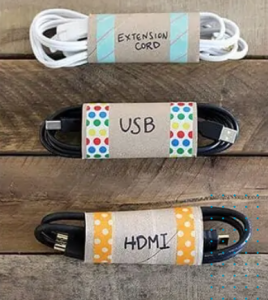 toilet paper roll cord organizer