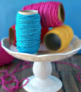 toilet paper roll yarn organizer
