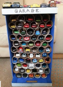 toilet paper roll toy car garage