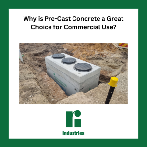 Image shows a Ri-Industries pre-cast concrete product being installed.